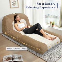 Convertible Sleeper Sofa Bed, Folding Sofa Bed with Handle,Single Floor Couch Sleeper,Cozy Futon Chair for Living Room Bedroom Apartment, Brown