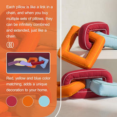 Set of 3 Funky Chain Shaped Throw Pillows