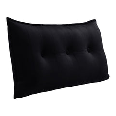 Rectangular Headboard Reading Body Pillow Velvet-Black