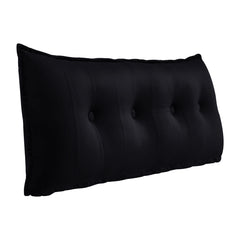Rectangular Headboard Reading Body Pillow Velvet-Black