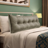 Rectangular Headboard Reading Body Velvet-Light Tan