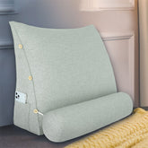 Adjustable Neck Back Support Pillows With Bolster Linen—White 23.5 Inches