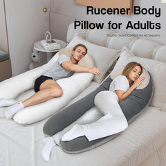 U Shaped Pregnancy Pillows for Sleeping with Silk Pillowcase