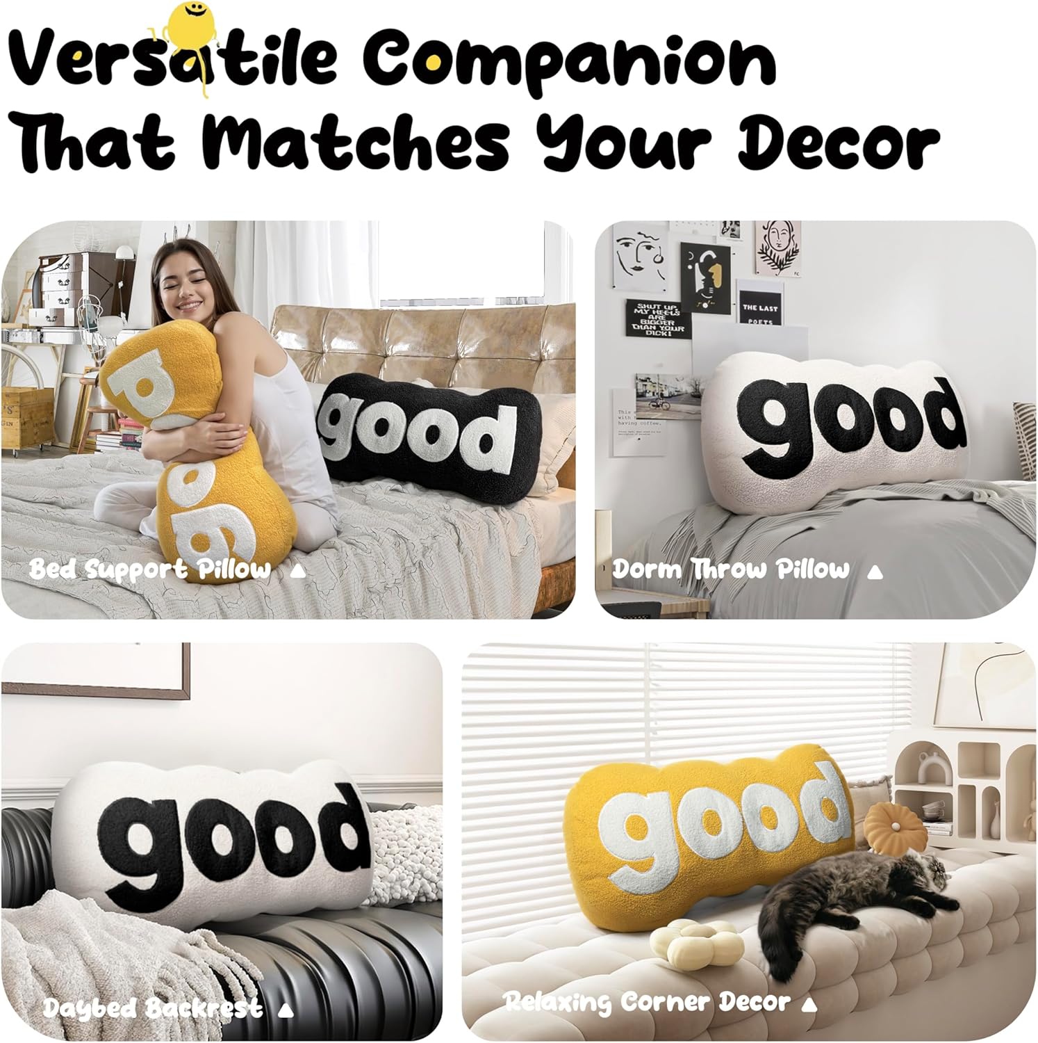 Headboard Pillow Plush for Bed Sitting Up