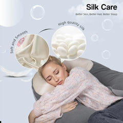 U Shaped Pregnancy Pillows for Sleeping with Silk Pillowcase