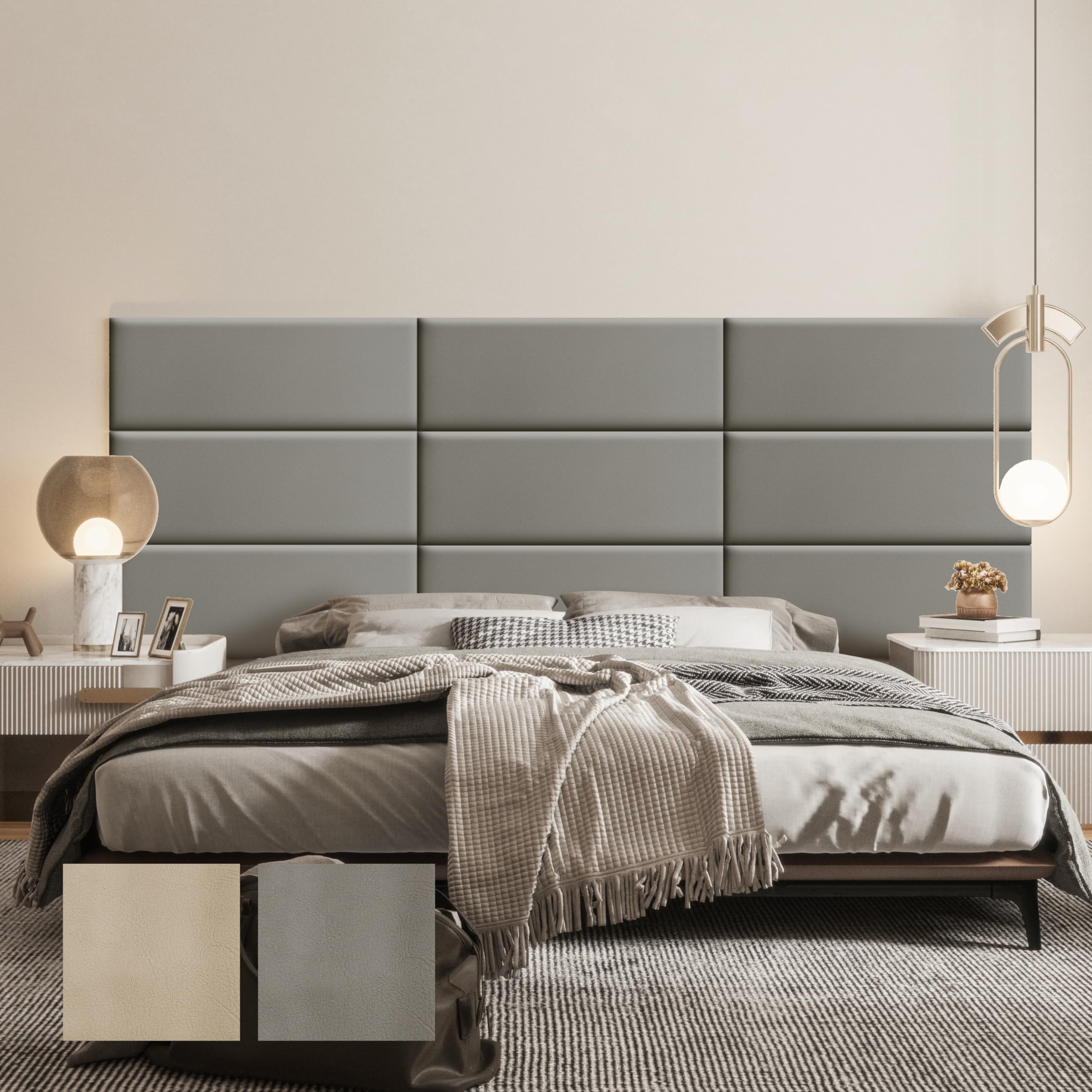 Peel and Stick Bed Headboard Panel - Waterproof Faux Leather