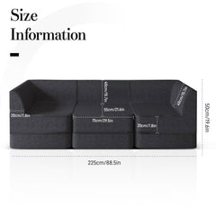 Customizable 3-Seat Modular Sofa