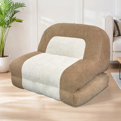 Convertible Sleeper Sofa Bed, Folding Sofa Bed with Handle,Single Floor Couch Sleeper，Cozy Futon Chair for Living Room Bedroom Apartment, Brown