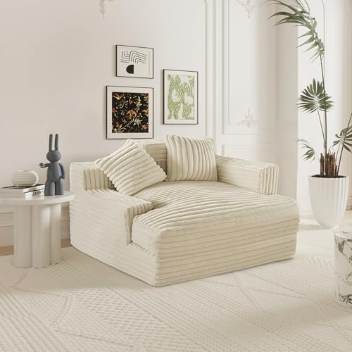 Plush Chaise Lounge Sofa, 48"