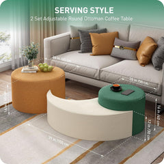 Ottoman Coffee & Nesting Table Set