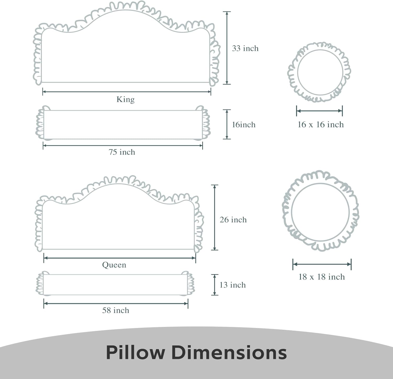 Decorative Pillows for Bed 3 Set