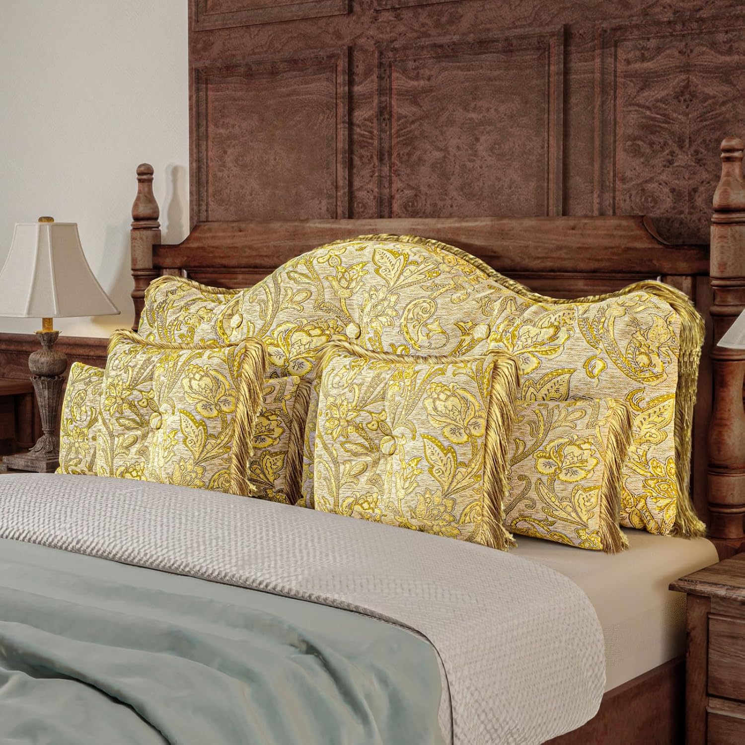 Luxurious Vintage Headboard Pillow 5 Set