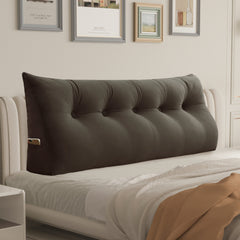 Large Bolster Triangular Backrest Reading Pillow Velvet —Coffee