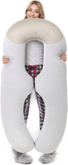 U Shaped Pregnancy Pillows for Sleeping with Silk Pillowcase