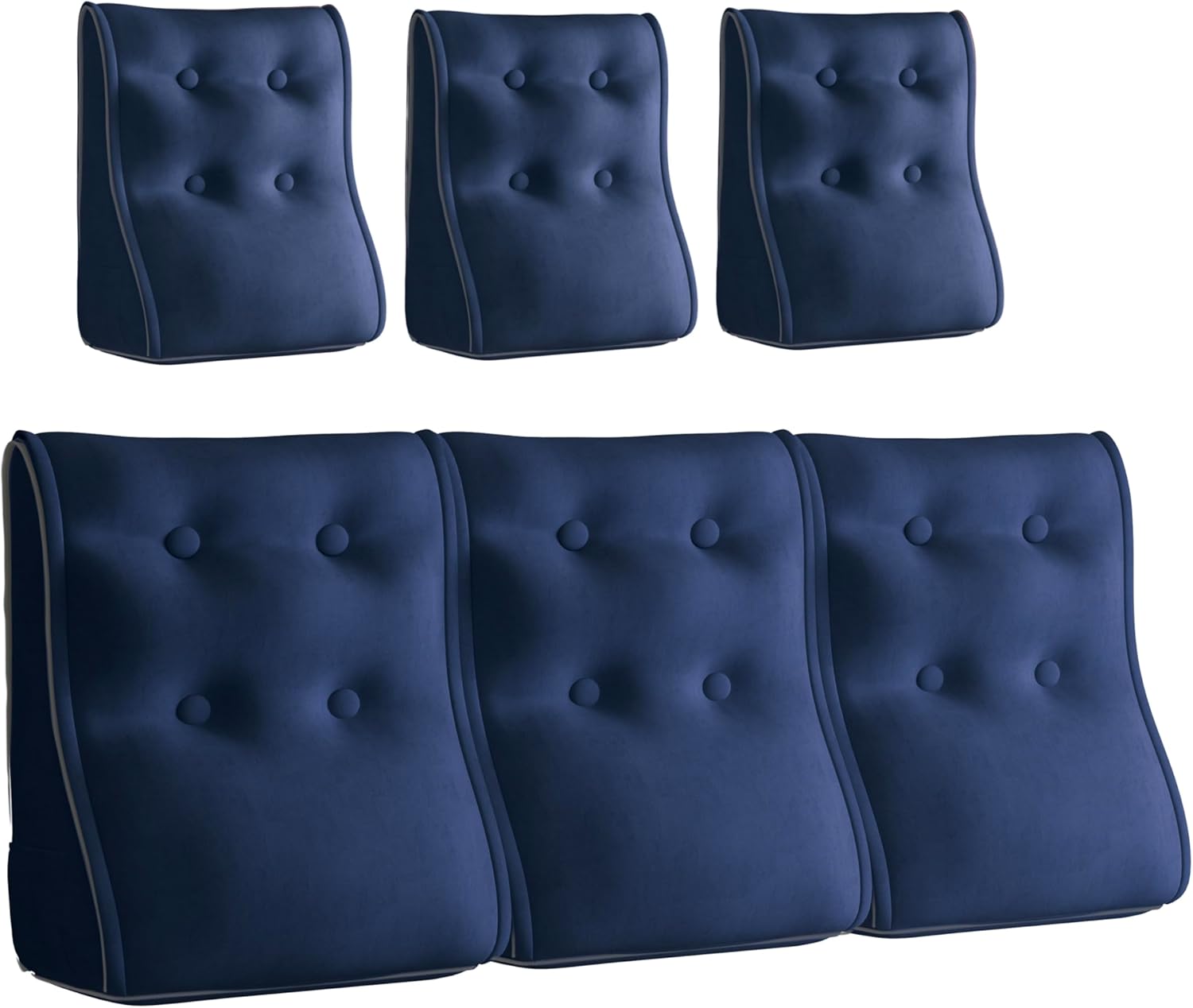 Combinable Ergonomic Bed Pillow Velvet-Blue