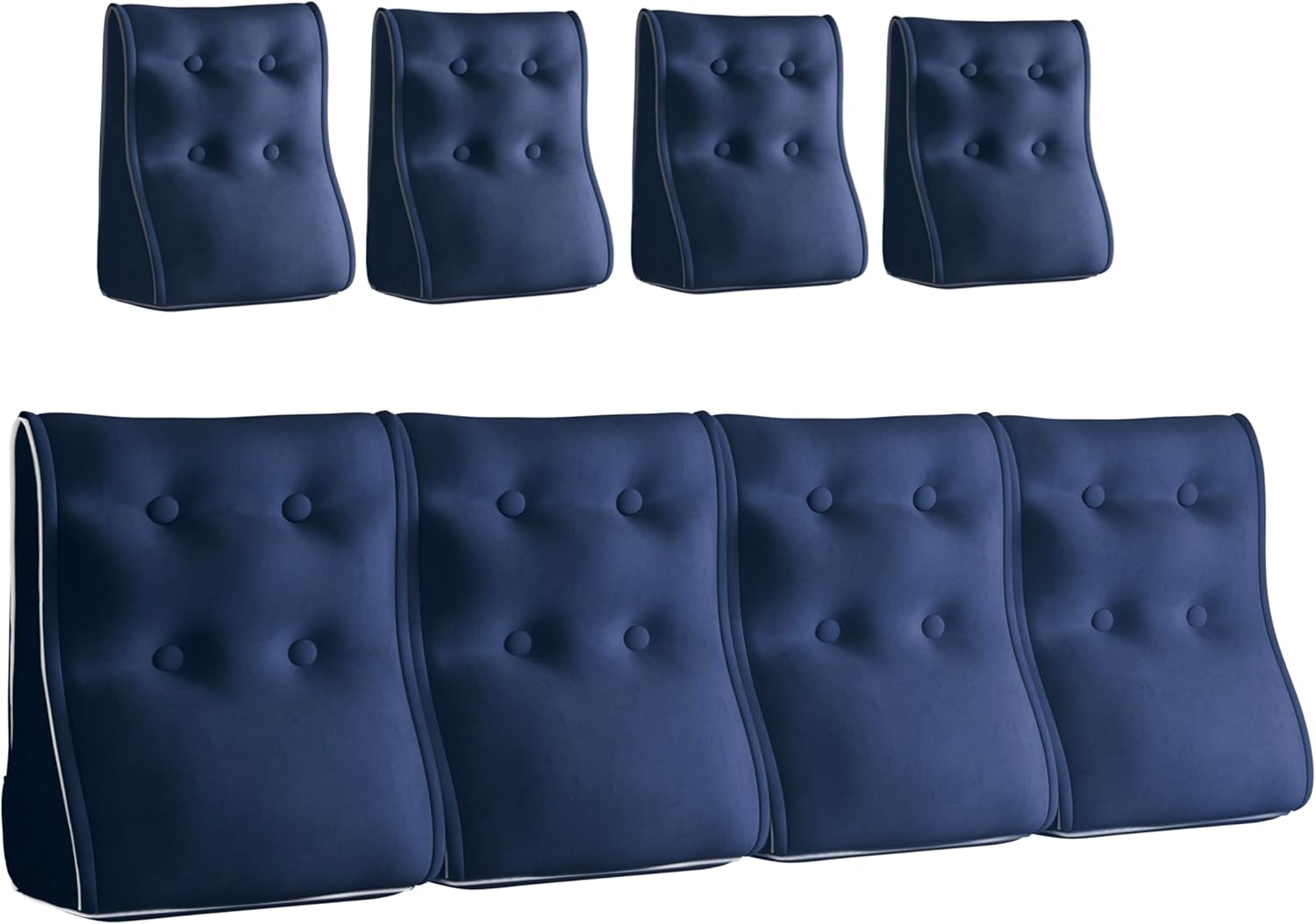 Combinable Ergonomic Bed Pillow Velvet-Blue