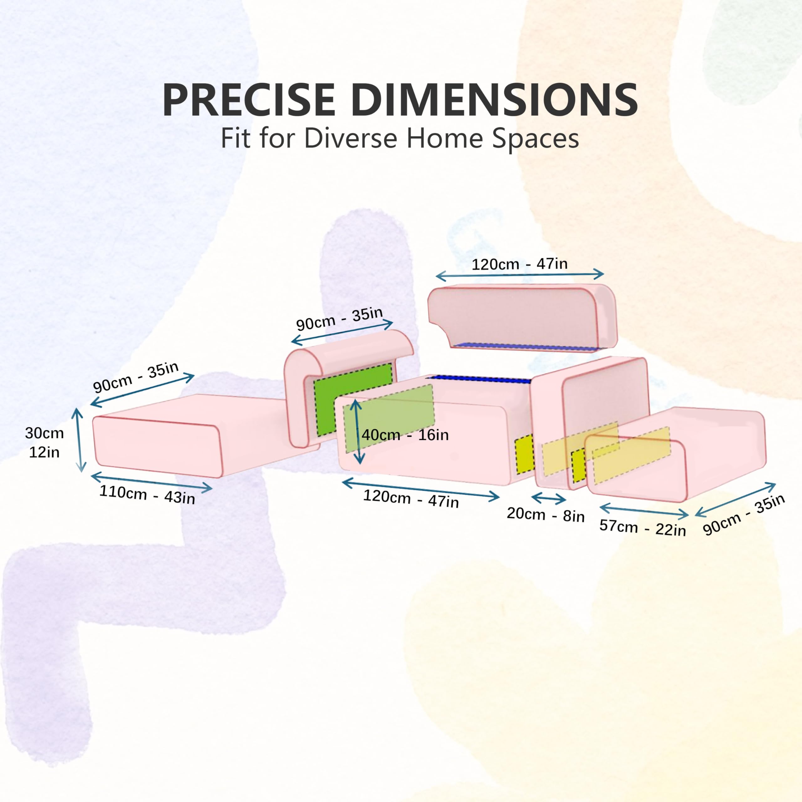 CozyNest 113" Kid+Parent Sofa