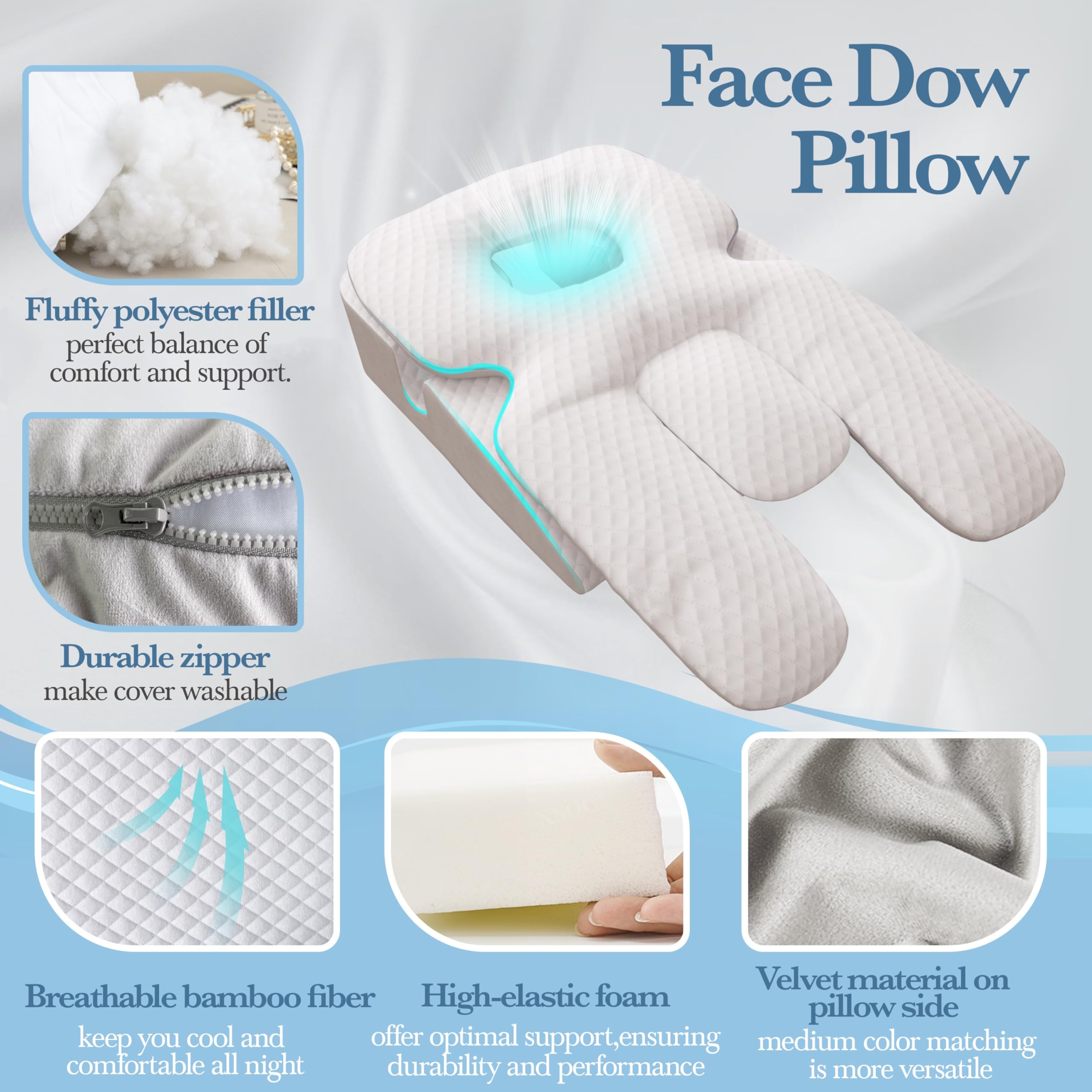 Face Down Pillow Prone Pillow Positioner for Side Sleeping