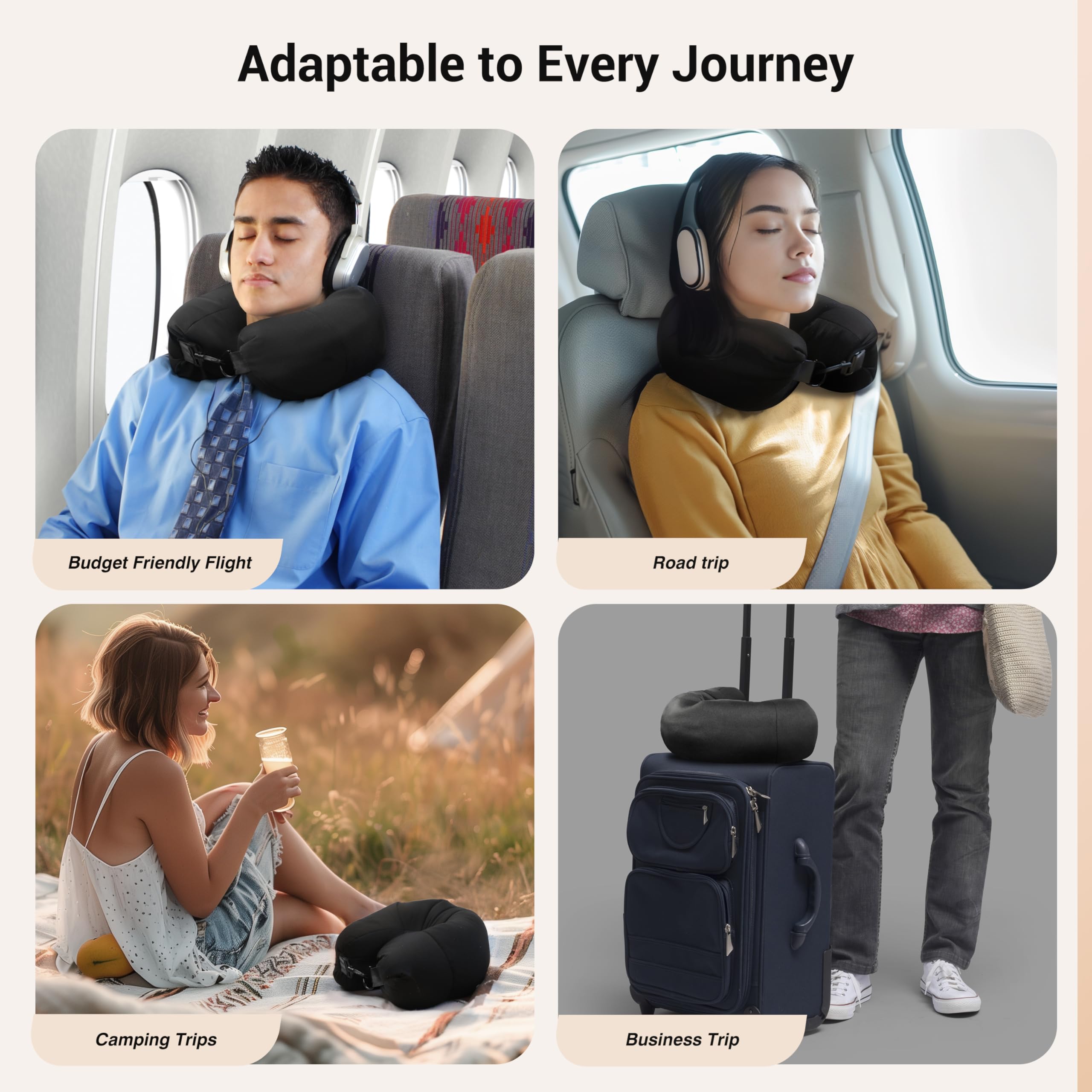 3 in 1 Portable Travel Pillow - Stuffable with Clothes, Holds Travel Essentials