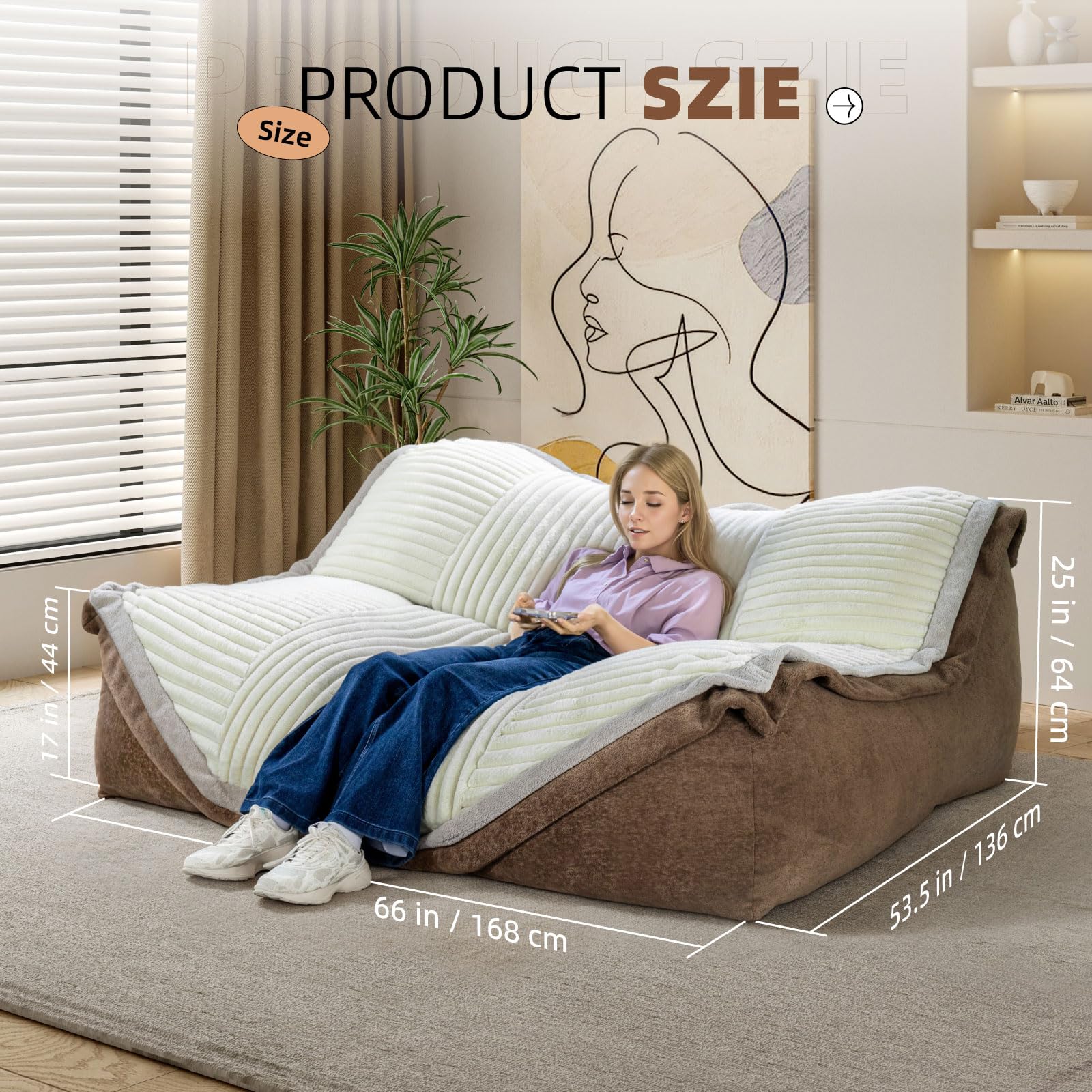 Oversized Bean Bag Sofa for Social Spaces