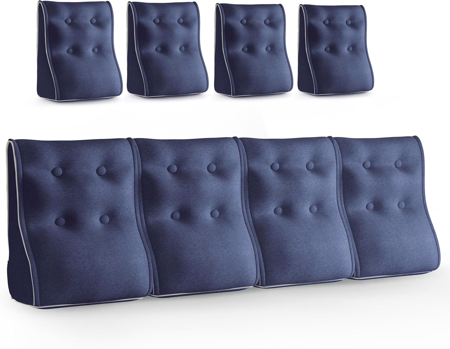 Combinable Ergonomic Bed Pillow Linen-Blue