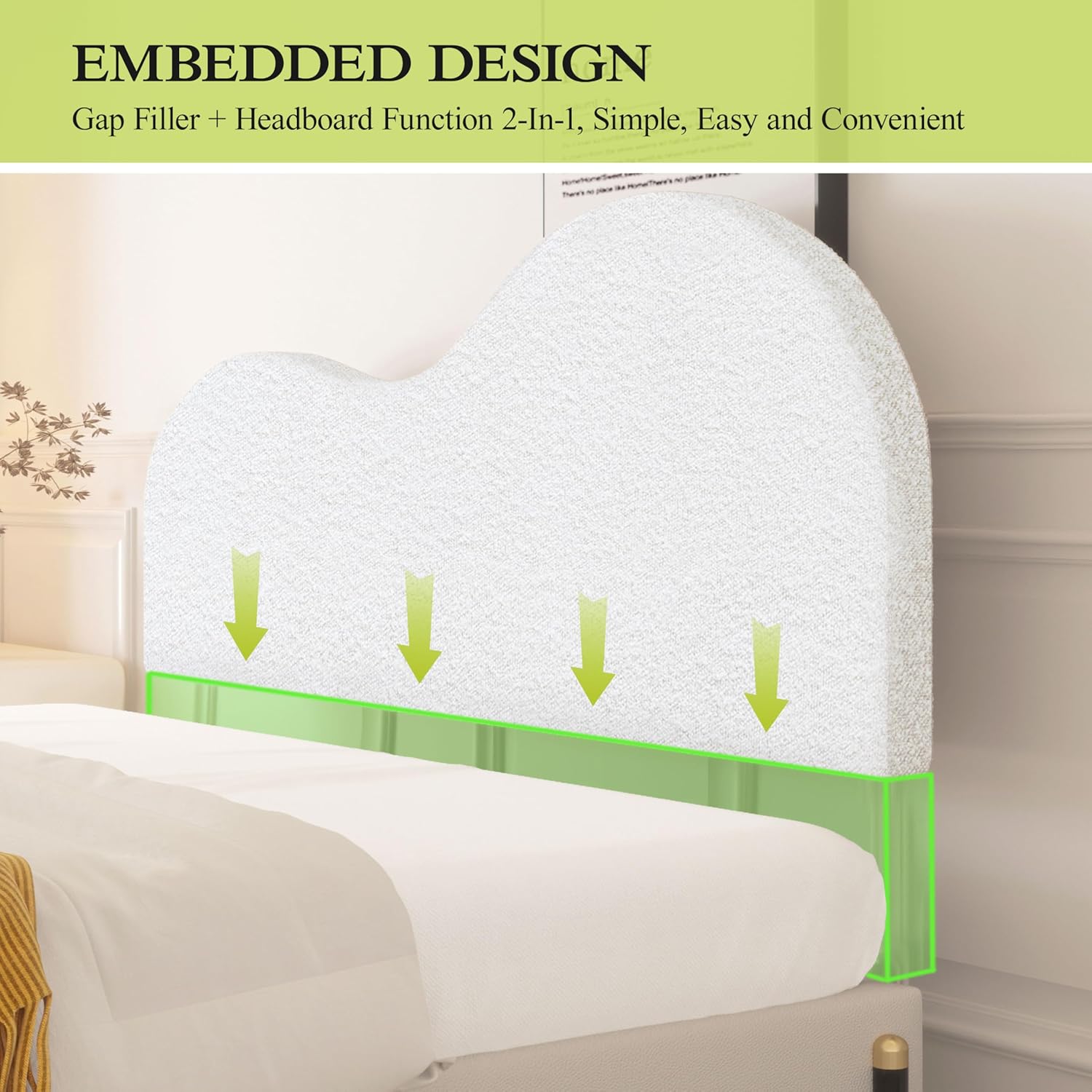 Cloud Shaped Queen Headboard  Gap Filler