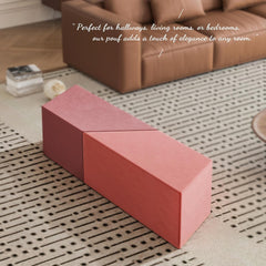 Daneey Large Foam-Filled Lavender Pouf Ottoman—— C-organge