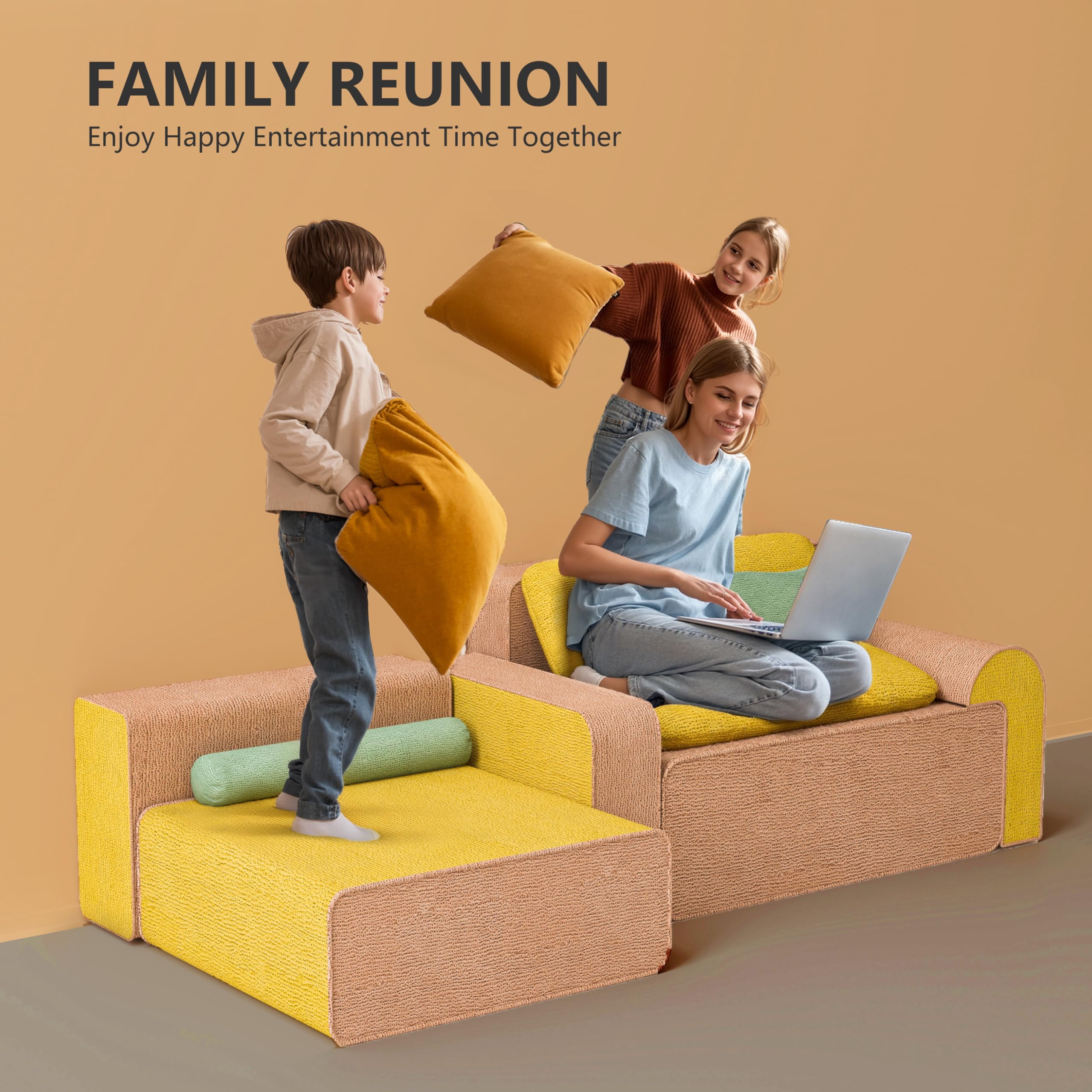 CozyNest 113" Kid+Parent Sofa