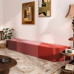 Daneey Large Foam-Filled Lavender Pouf Ottoman—— C-organge