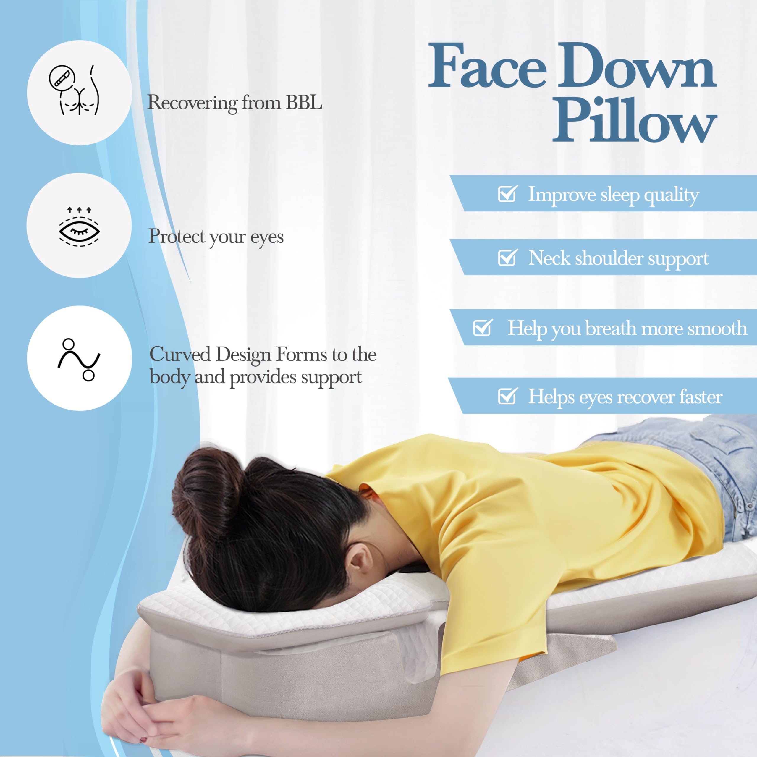 Face Down Pillow Prone Pillow Positioner for Side Sleeping