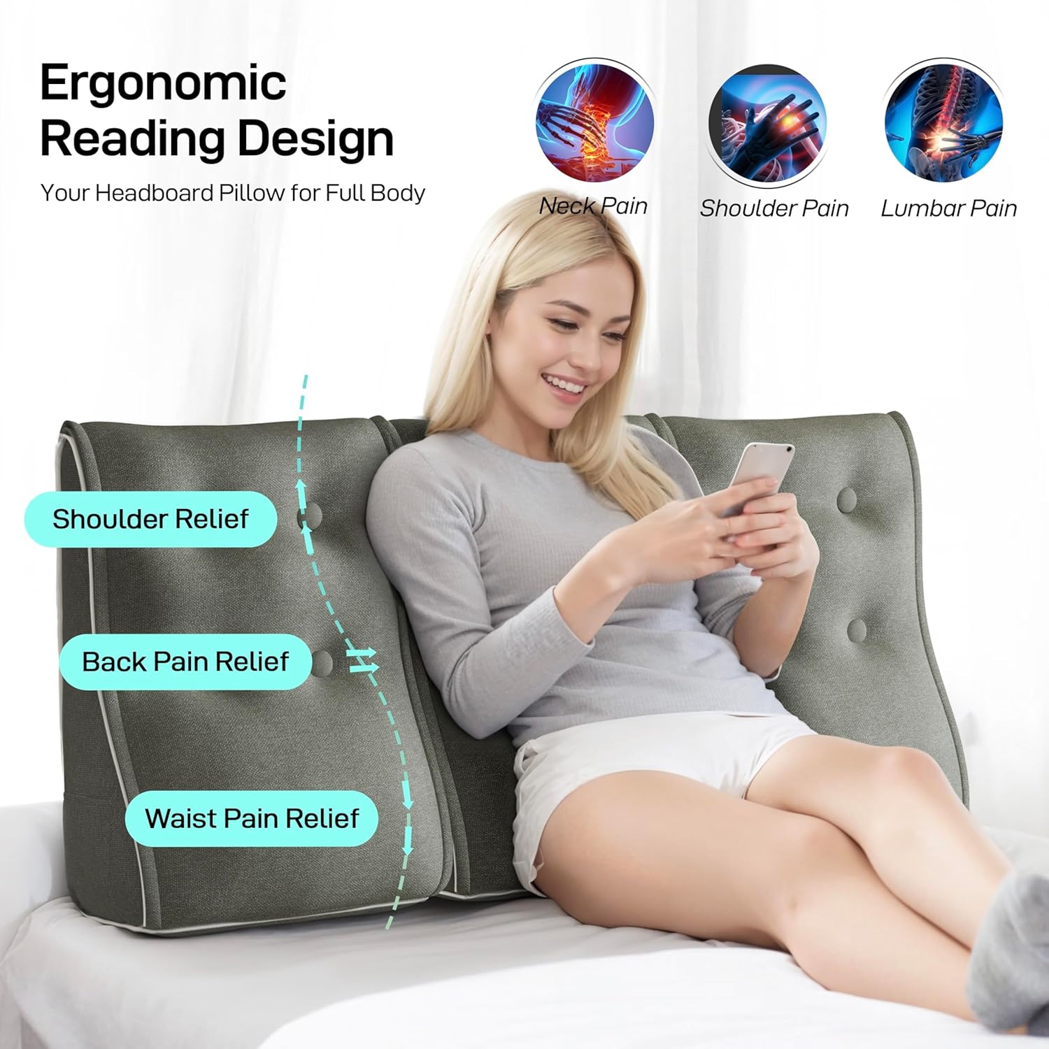 Combinable Ergonomic Bed Pillow Velvet-Camel