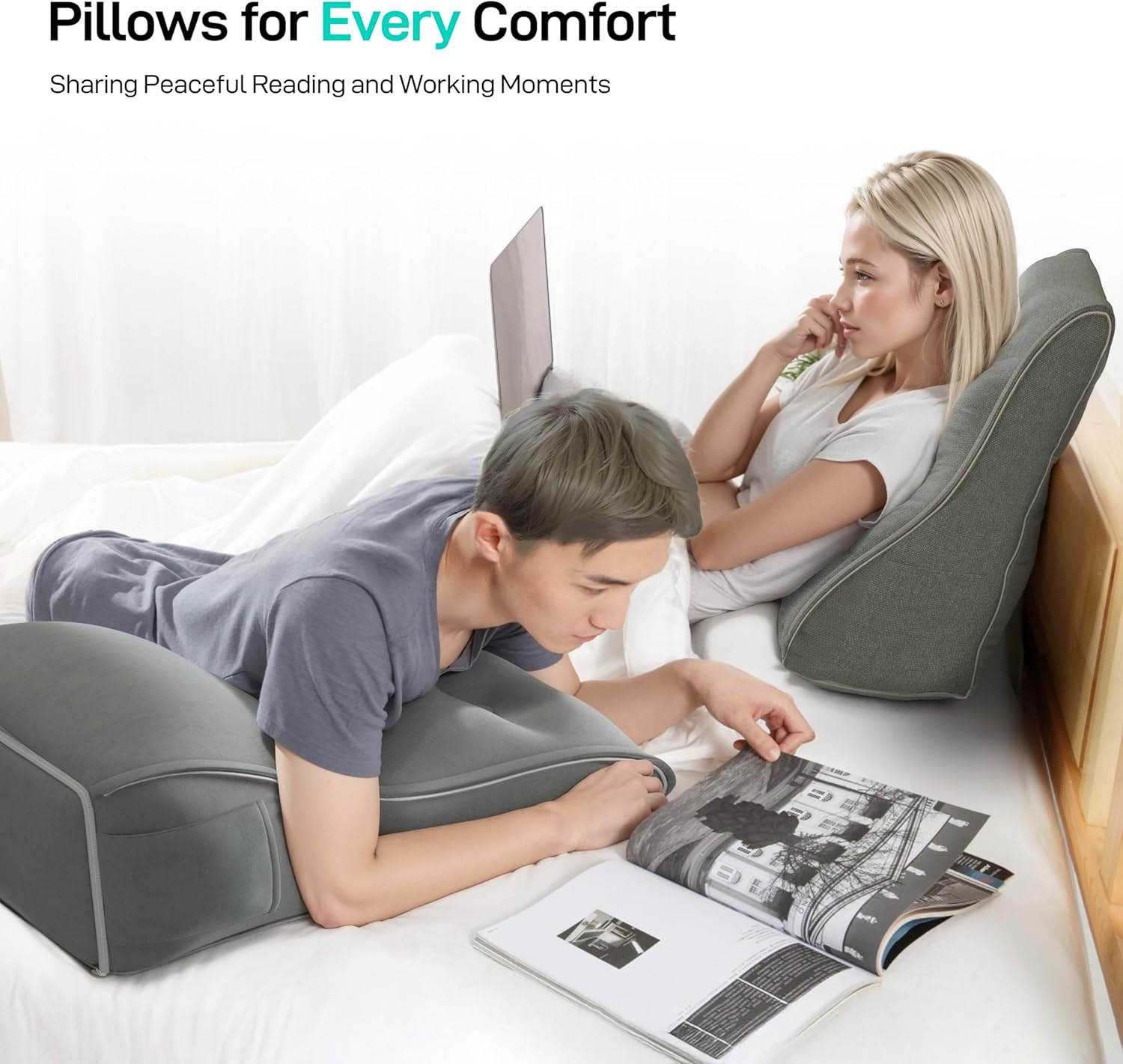 Combinable Ergonomic Bed Pillow Velvet-Camel