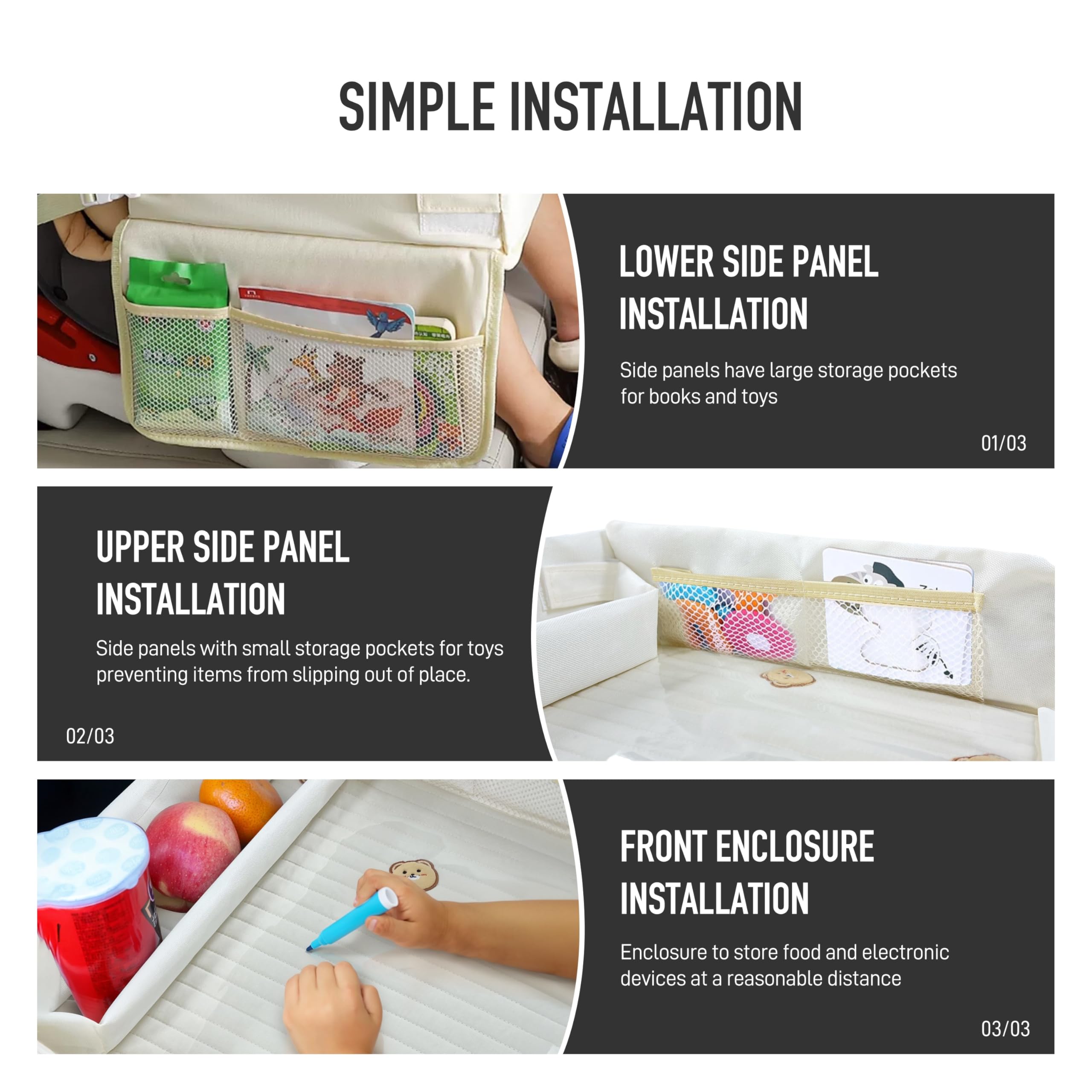 Foldable Storage Tray for Travel - Toy Storage Bag