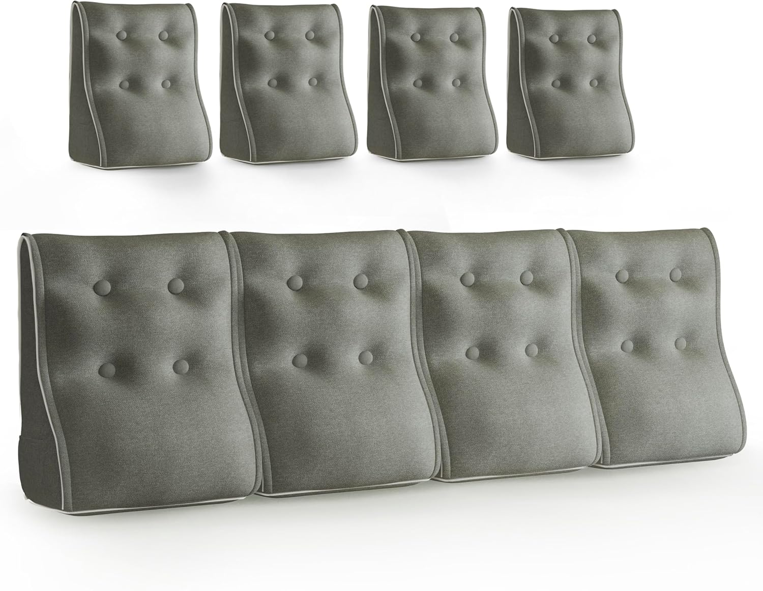 Combinable Ergonomic Bed Pillow Linen-Gray