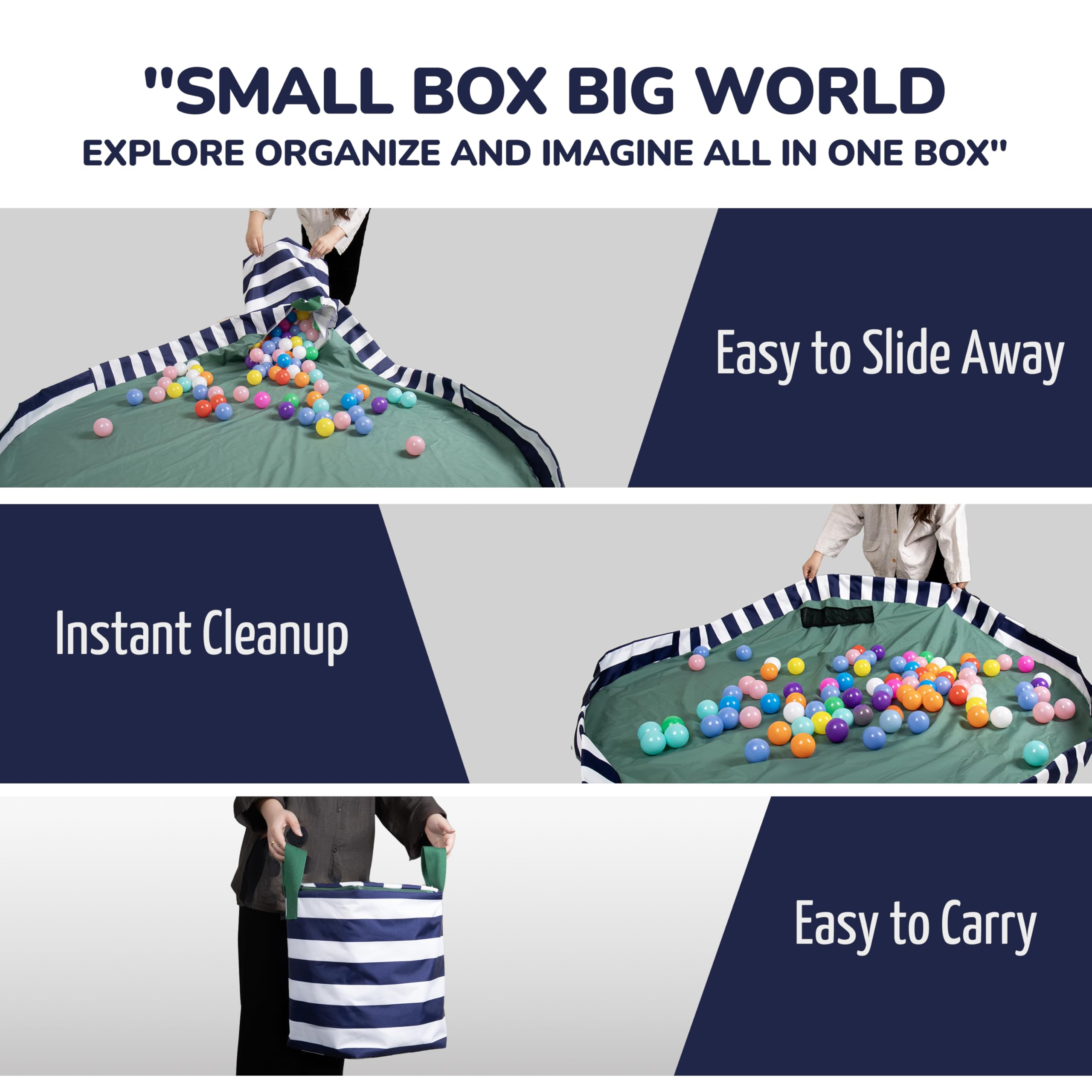 Large Toy Storage Organizer Bin & Play Mat for Kids