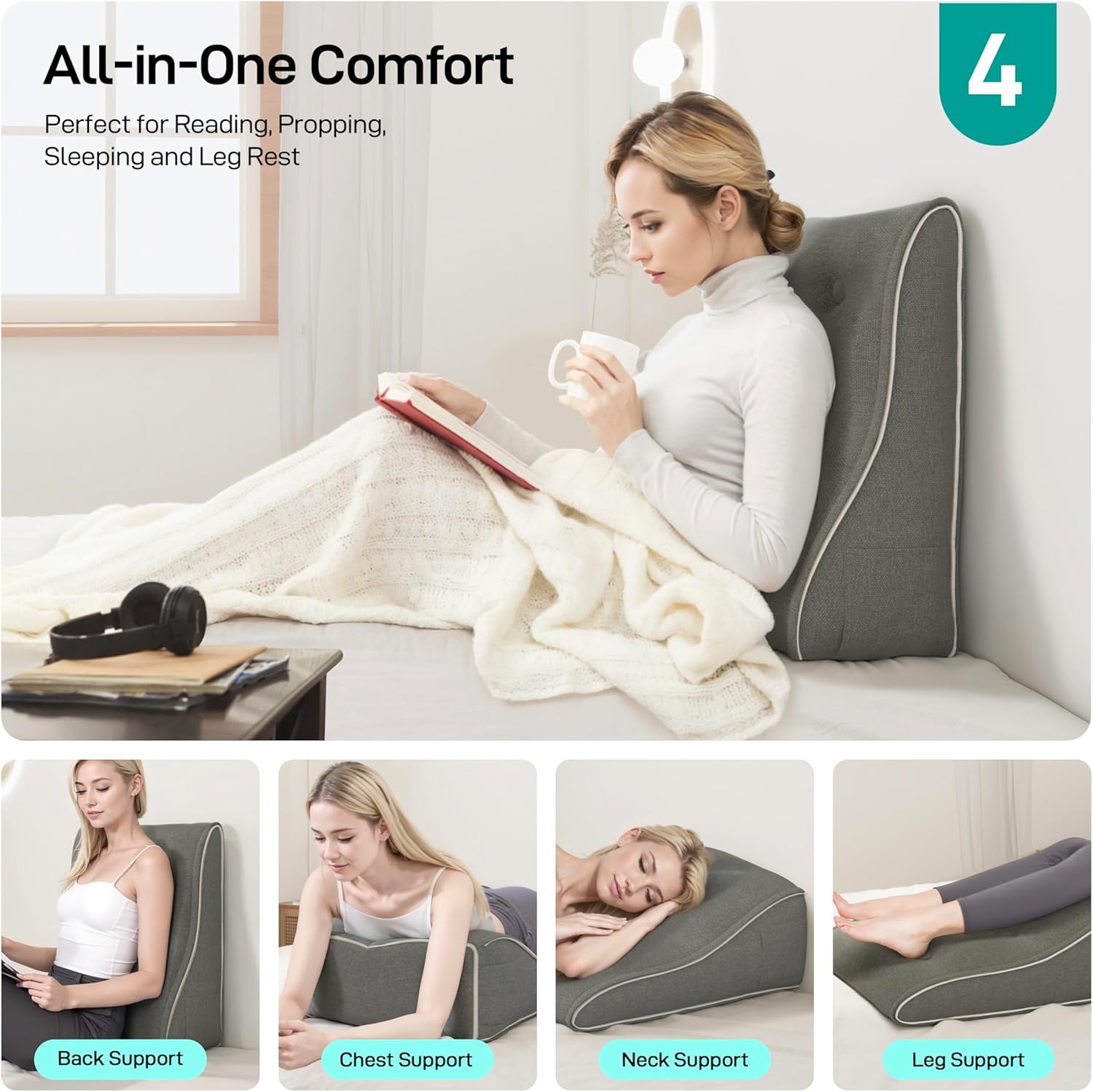 Combinable Ergonomic Bed Pillow Linen-Yellow