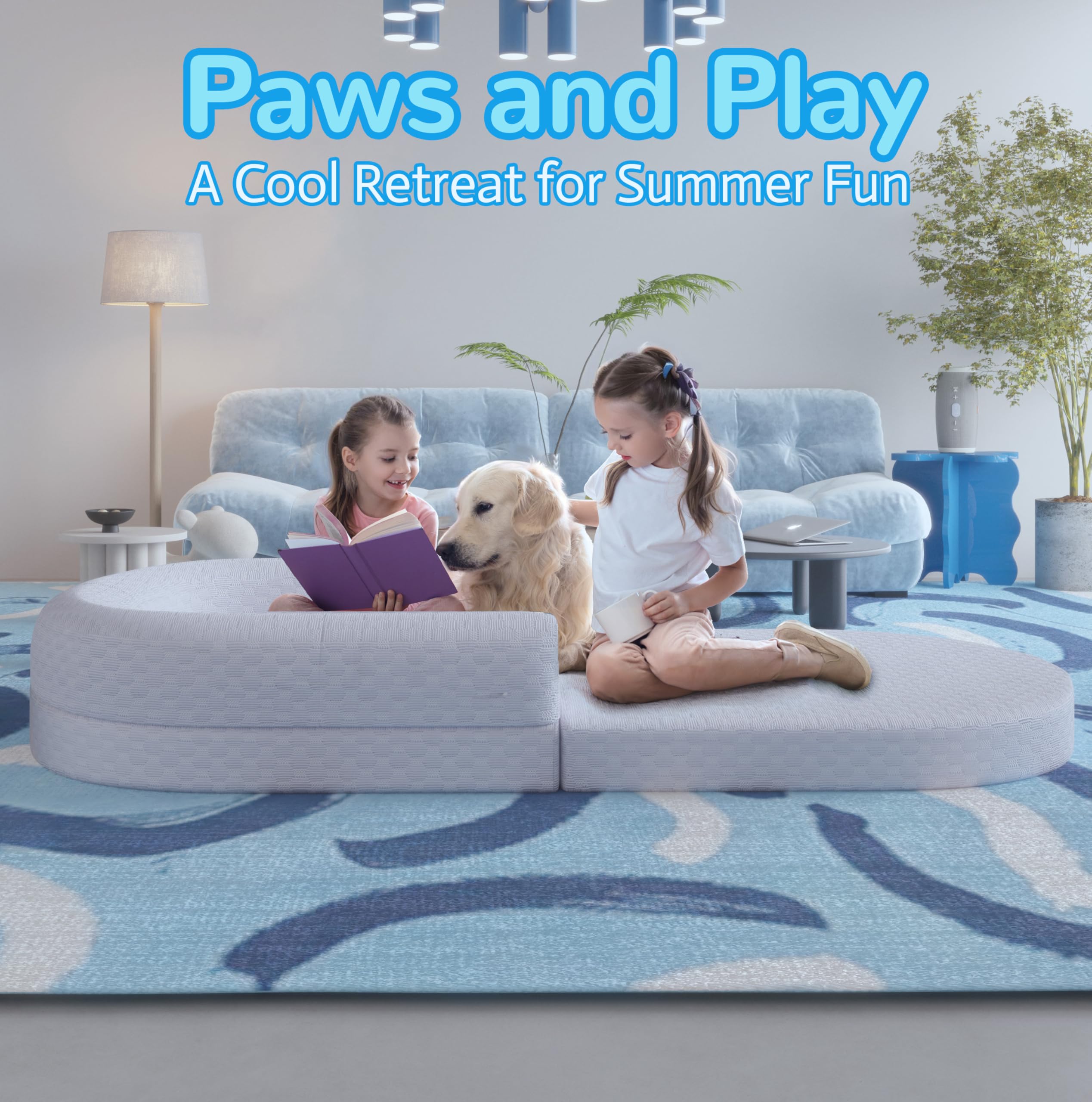 Large Foldable Cooling Human Dog Bed for Adult 71 x 43 Inch