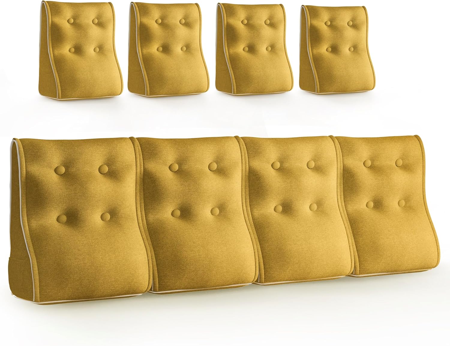 Combinable Ergonomic Bed Pillow Linen-Yellow