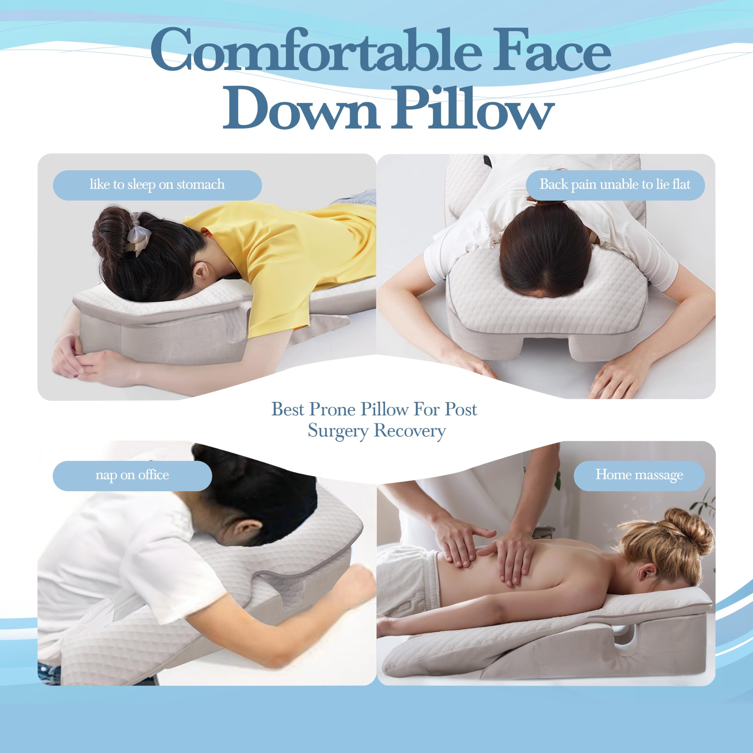 Face Down Pillow Prone Pillow Positioner for Side Sleeping