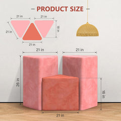 Daneey Large Foam-Filled Lavender Pouf Ottoman——B-orange