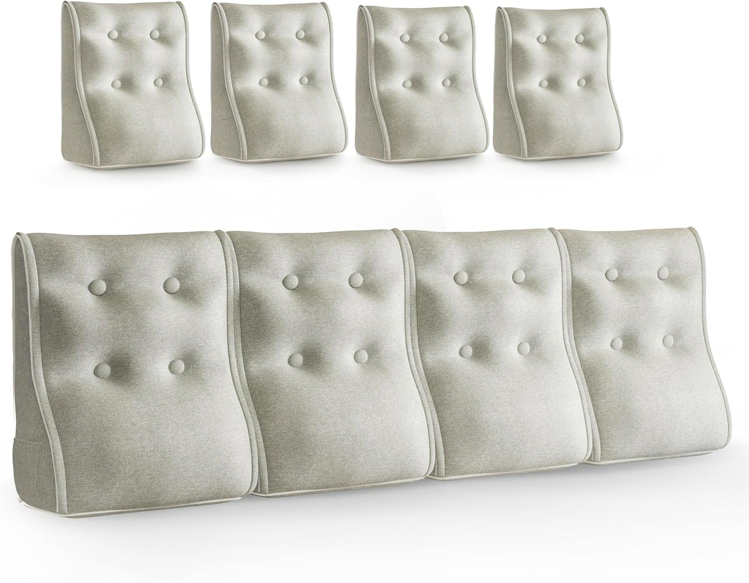 Combinable Ergonomic Bed Pillow Linen-Ivory