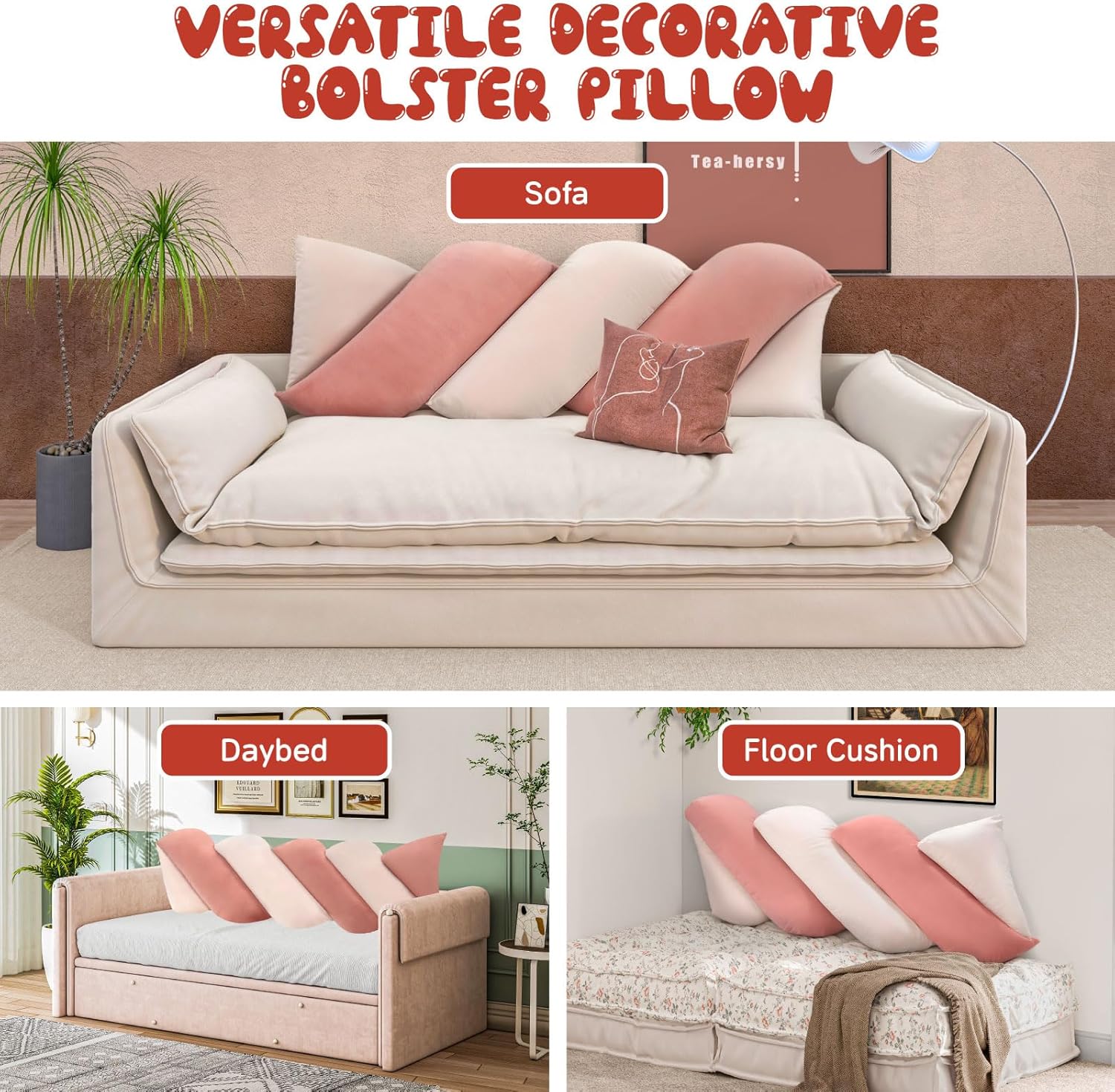 VelvetWave Blush Pillow