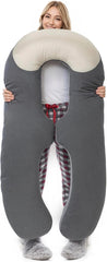 U Shaped Pregnancy Pillows for Sleeping with Silk Pillowcase