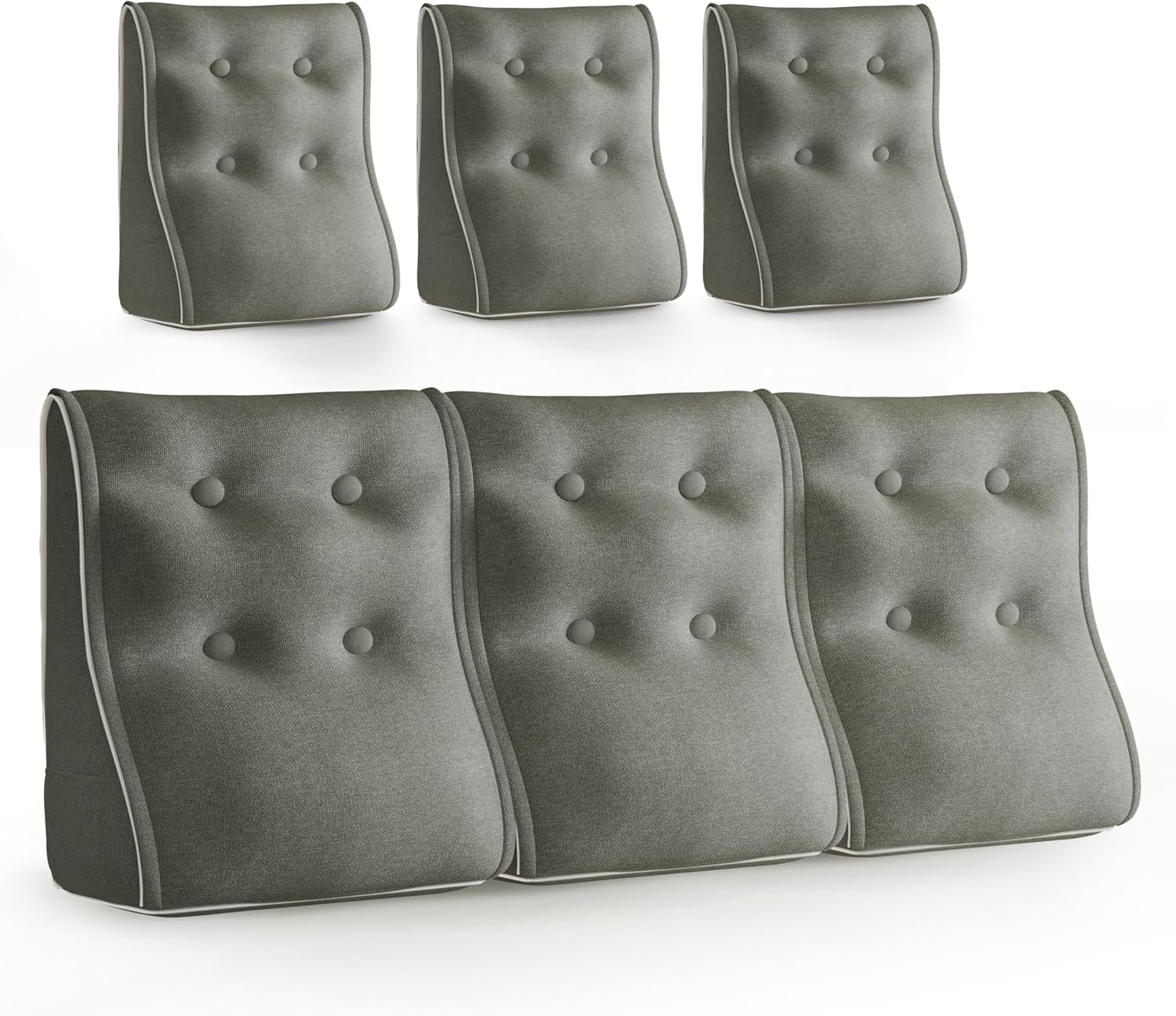 Combinable Ergonomic Bed Pillow Linen-Gray