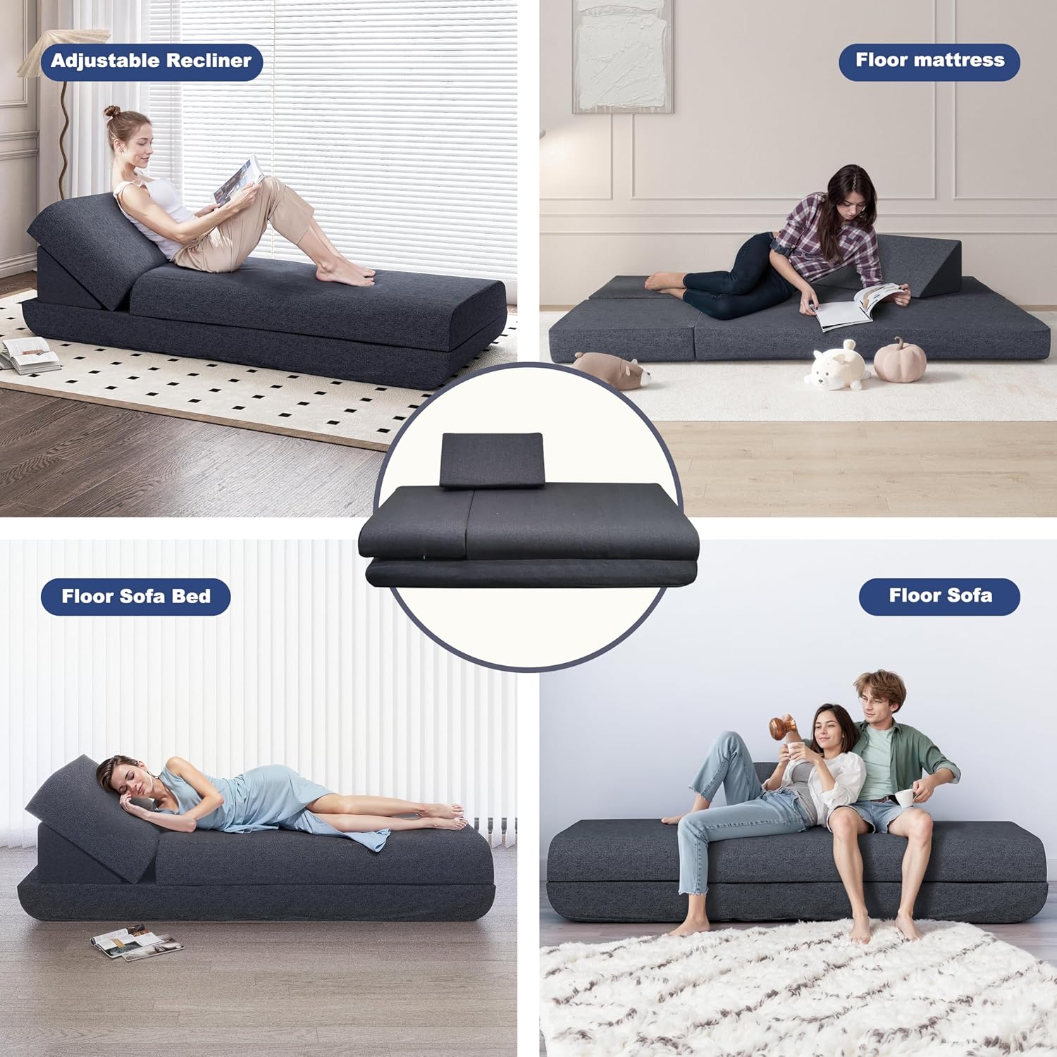 TriMode Queen Sleeper Sofa Bed,30"