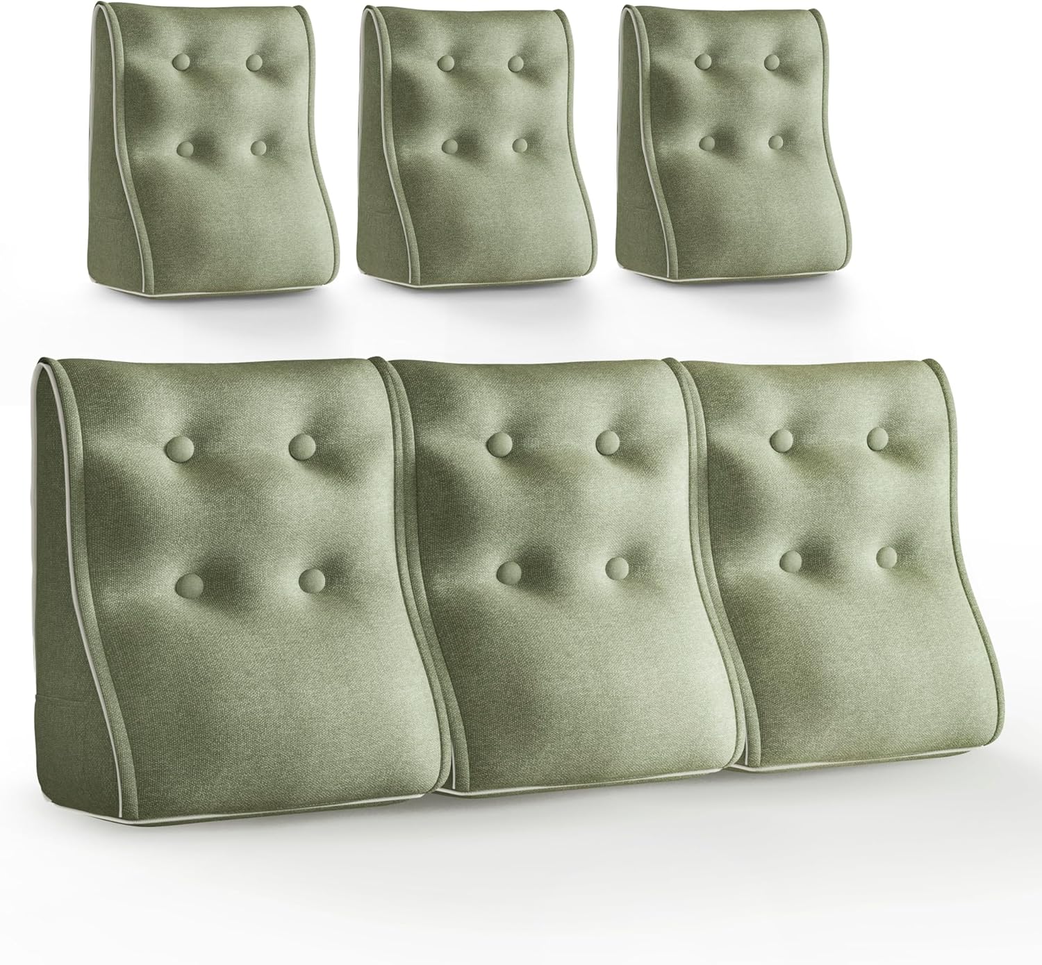 Combinable Ergonomic Bed Pillow Linen-Grass Green