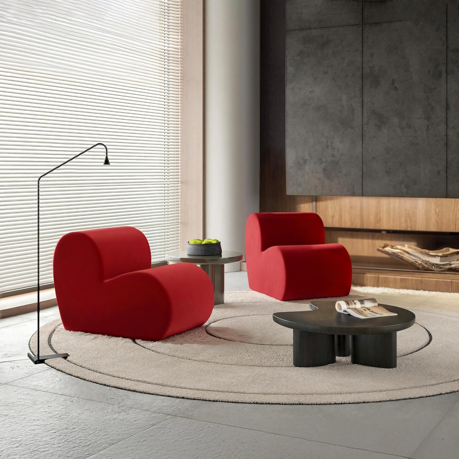 Heart Velvet Single Sofa