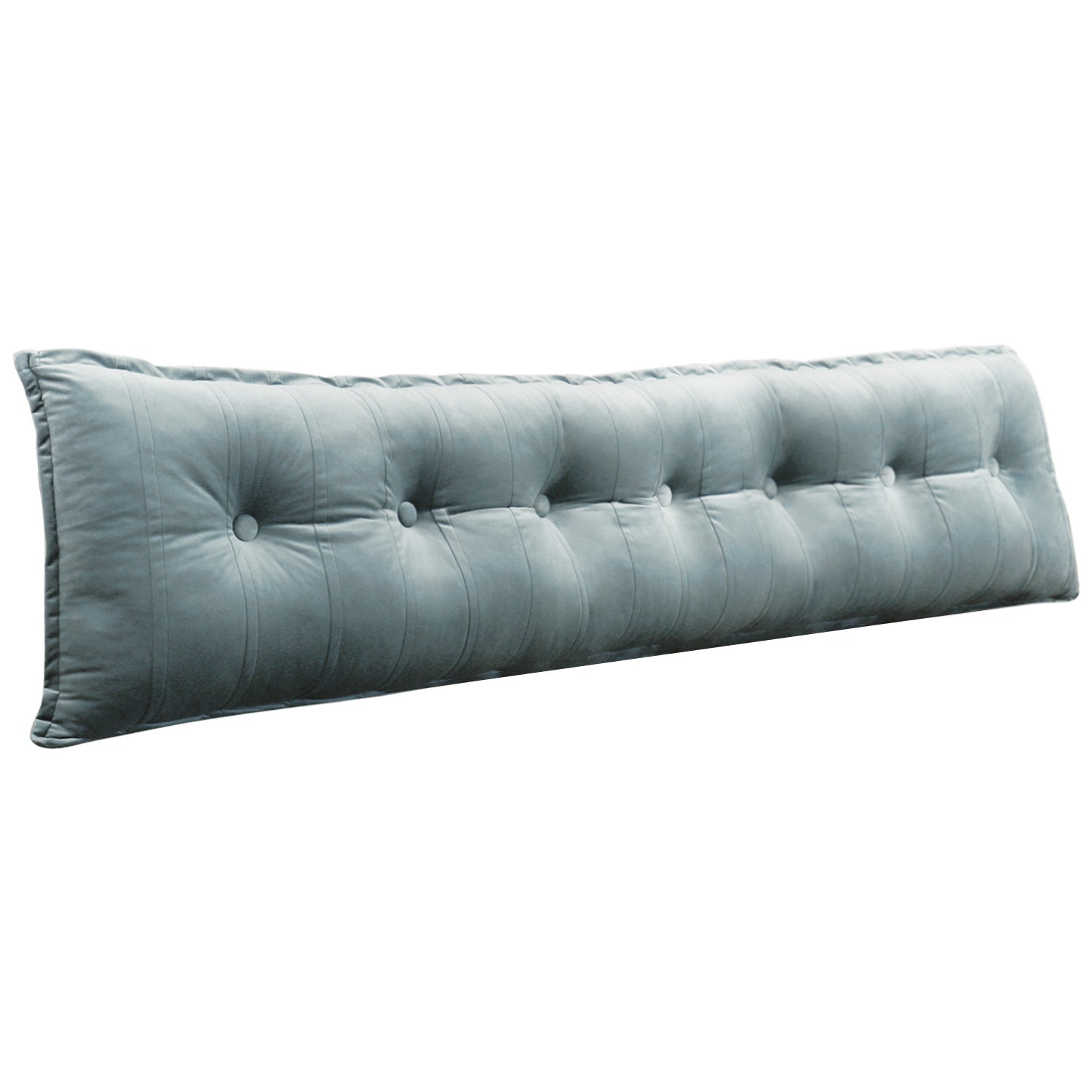 Rectangular Headboard Reading Body Pillow Velvet-Gray