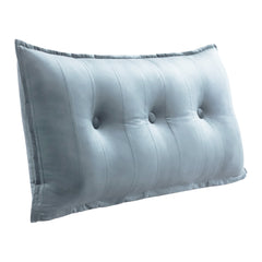 Rectangular Headboard Reading Body Pillow Velvet-Gray