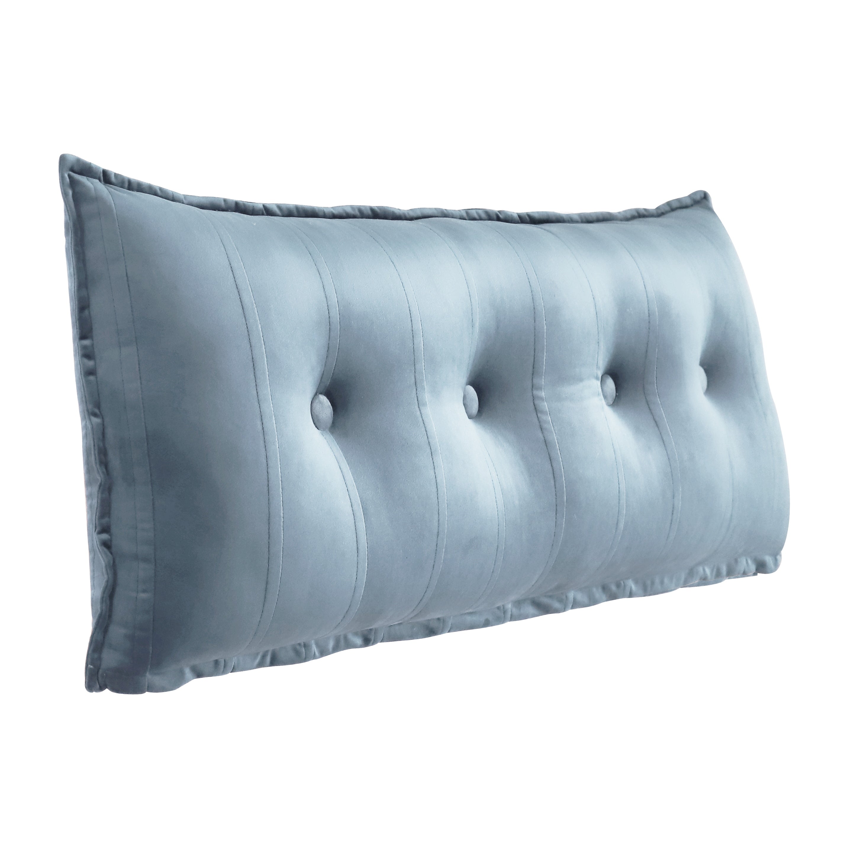 Rectangular Headboard Reading Body Pillow Velvet-Gray